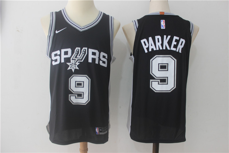 Men San Antonio Spurs 9 Parker Black Game Nike NBA Jerseys